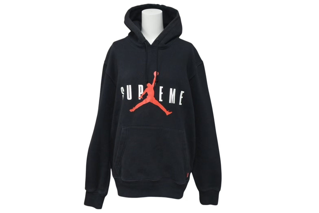 SUPREME x NIKE JORDAN シュプリーム x ナイキ ジョーダン hooded Sweatshirt スウェット ブラック サイズM 美品 中古 4c074308