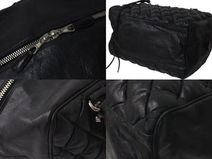 BALENCIAGA Matelasse City Handbag Black Calf Silver Hardware Mini Boston Bag 168031 Good Condition Used 4c074324