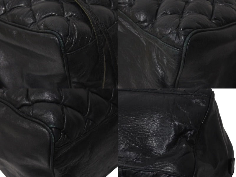BALENCIAGA バレンシアガ マトラッセ シティ ハンドバッグ ブラック カーフ シルバー金具 ミニボストン 鞄 168031 美品 中古 4c074324