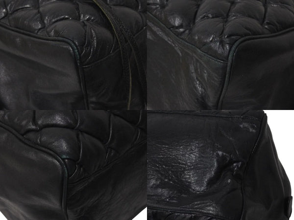 BALENCIAGA Matelasse City Handbag Black Calf Silver Hardware Mini Boston Bag 168031 Good Condition Used 4c074324