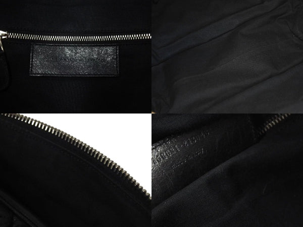 BALENCIAGA Matelasse City Handbag Black Calf Silver Hardware Mini Boston Bag 168031 Good Condition Used 4c074324
