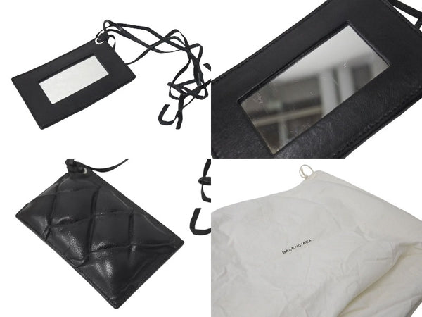 BALENCIAGA Matelasse City Handbag Black Calf Silver Hardware Mini Boston Bag 168031 Good Condition Used 4c074324