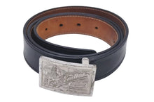 Load image into Gallery viewer, LOUIS VUITTON ルイヴィトン サンチュール M6812Q レザー ベルト ブラウン ブラック 盾形紋章 美品 中古 4c074325