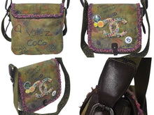 Load image into Gallery viewer, 極美品 CHANEL シャネル エンブロイダリー グラフィティ ショルダーバッグ A92789 ココマーク 20番台 カーキ 中古 4c074344