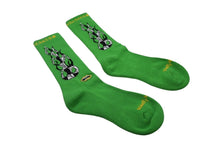 画像をギャラリービューアに読み込む, 新品未使用 CHROME HEARTS クロムハーツ 靴下 マッティボーイ ファイヤー ソックス ロゴ刺繍 グリーン 中古 4c074348