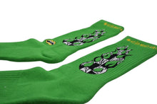 画像をギャラリービューアに読み込む, 新品未使用 CHROME HEARTS クロムハーツ 靴下 マッティボーイ ファイヤー ソックス ロゴ刺繍 グリーン 中古 4c074348