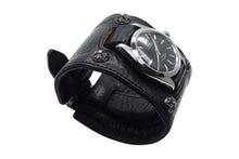 画像をギャラリービューアに読み込む, CHROME HEARTS x TUDOR クロムハーツ チューダー クロスボール ガンスリンガー ブラック レザー ウォッチ 手巻き 美品 中古 4c074349