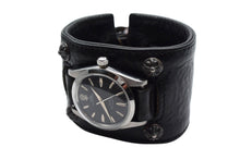 画像をギャラリービューアに読み込む, CHROME HEARTS x TUDOR クロムハーツ チューダー クロスボール ガンスリンガー ブラック レザー ウォッチ 手巻き 美品 中古 4c074349
