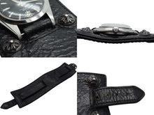 画像をギャラリービューアに読み込む, CHROME HEARTS x TUDOR クロムハーツ チューダー クロスボール ガンスリンガー ブラック レザー ウォッチ 手巻き 美品 中古 4c074349