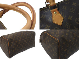 LOUIS VUITTON ルイヴィトン スピーディ35 ハンドバッグ M41524 モノグラムキャンバス ゴールド金具 ブラウン 美品 中古 4c074357