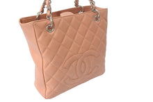 Load image into Gallery viewer, 極美品 CHANEL シャネル マトラッセ PST キャビアスキン サーモンピンク ハンドバッグ A20994 シルバー金具 中古 4c074362