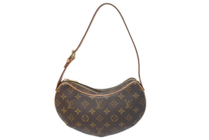 極美品 LOUIS VUITTON ルイヴィトン ハンドバッグ クロワッサンPM M51510 モノグラムキャンバス ブラウン 中古 4c074368