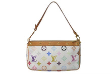 Load image into Gallery viewer, LOUIS VUITTON ルイヴィトン モノグラム マルチカラー ポシェット アクセソワール アクセサリーポーチ M92649 村上隆 ホワイト 美品 中古 4c074376