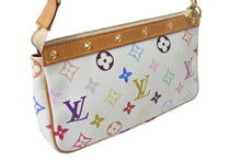 Load image into Gallery viewer, LOUIS VUITTON ルイヴィトン モノグラム マルチカラー ポシェット アクセソワール アクセサリーポーチ M92649 村上隆 ホワイト 美品 中古 4c074376