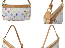 Load image into Gallery viewer, LOUIS VUITTON ルイヴィトン モノグラム マルチカラー ポシェット アクセソワール アクセサリーポーチ M92649 村上隆 ホワイト 美品 中古 4c074376