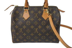 LOUIS VUITTON ルイヴィトン スピーディ25 ハンドバッグ M41528 モノグラム スト付き PVC レザー ゴールド金具 ブラウン 美品 中古 4c074385