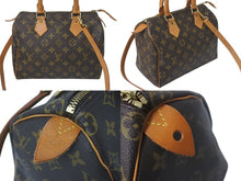 Load image into Gallery viewer, LOUIS VUITTON ルイヴィトン スピーディ25 ハンドバッグ M41528 モノグラム スト付き PVC レザー ゴールド金具 ブラウン 美品 中古 4c074385