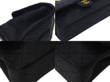 Load image into Gallery viewer, CHANEL シャネル マトラッセ25 Wフラップ Wチェーンショルダーバッグ 1番台 ラムスキン ココマーク ブラック ゴールド金具 美品 中古 4c074396