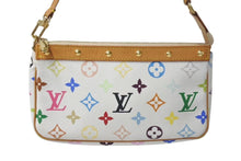 画像をギャラリービューアに読み込む, 極美品 LOUIS VUITTON ルイヴィトン モノグラム マルチカラー ポシェット アクセソワール アクセサリーポーチ M92649 村上隆 ホワイト 中古 4c074410