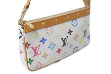 画像をギャラリービューアに読み込む, 極美品 LOUIS VUITTON ルイヴィトン モノグラム マルチカラー ポシェット アクセソワール アクセサリーポーチ M92649 村上隆 ホワイト 中古 4c074410