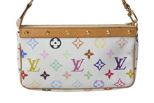 画像をギャラリービューアに読み込む, 極美品 LOUIS VUITTON ルイヴィトン モノグラム マルチカラー ポシェット アクセソワール アクセサリーポーチ M92649 村上隆 ホワイト 中古 4c074410