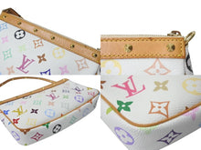 画像をギャラリービューアに読み込む, 極美品 LOUIS VUITTON ルイヴィトン モノグラム マルチカラー ポシェット アクセソワール アクセサリーポーチ M92649 村上隆 ホワイト 中古 4c074410