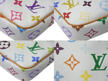 画像をギャラリービューアに読み込む, 極美品 LOUIS VUITTON ルイヴィトン モノグラム マルチカラー ポシェット アクセソワール アクセサリーポーチ M92649 村上隆 ホワイト 中古 4c074410