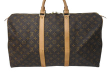 画像をギャラリービューアに読み込む, LOUIS VUITTON ルイヴィトン キーポル50 ボストンバッグ M41426 モノグラムキャンバス ブラウン ゴールド金具 美品 中古 4c074415