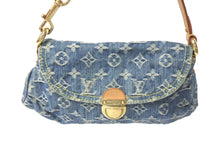 Load image into Gallery viewer, LOUIS VUITTON ルイヴィトン ミニプリーティ ハンドバッグ M95050 モノグラムデニム レザー ブルー 美品 中古 4c074418