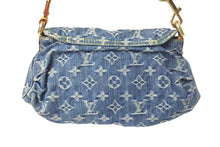 Load image into Gallery viewer, LOUIS VUITTON ルイヴィトン ミニプリーティ ハンドバッグ M95050 モノグラムデニム レザー ブルー 美品 中古 4c074418