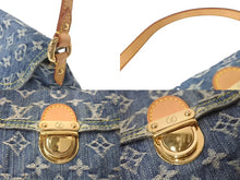 Load image into Gallery viewer, LOUIS VUITTON ルイヴィトン ミニプリーティ ハンドバッグ M95050 モノグラムデニム レザー ブルー 美品 中古 4c074418