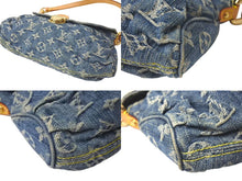 Load image into Gallery viewer, LOUIS VUITTON ルイヴィトン ミニプリーティ ハンドバッグ M95050 モノグラムデニム レザー ブルー 美品 中古 4c074418