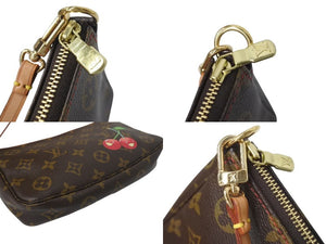 極美品 LOUIS VUITTON ルイヴィトン モノグラム チェリー ポシェットアクセソワール アクセサリーポーチ 村上隆 M95008 中古 4c074422