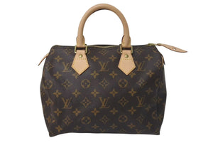 新品同様 LOUIS VUITTON ルイヴィトン スピーディ25 ハンドバッグ M41109 モノグラム PVC ゴールド金具 ブラウン 中古 4c074423