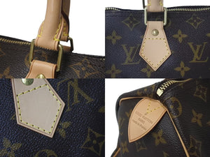 新品同様 LOUIS VUITTON ルイヴィトン スピーディ25 ハンドバッグ M41109 モノグラム PVC ゴールド金具 ブラウン 中古 4c074423