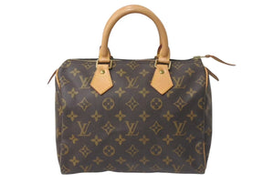 LOUIS VUITTON ルイヴィトン スピーディ25 ハンドバッグ M41109 モノグラム PVC レザー ゴールド金具 ブラウン 美品 中古 4c074430