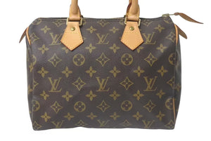 LOUIS VUITTON ルイヴィトン スピーディ25 ハンドバッグ M41109 モノグラム PVC レザー ゴールド金具 ブラウン 美品 中古 4c074430