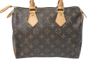 LOUIS VUITTON ルイヴィトン スピーディ25 ハンドバッグ M41109 モノグラム PVC レザー ゴールド金具 ブラウン 美品 中古 4c074430