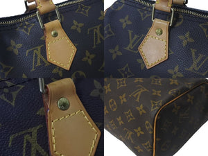 LOUIS VUITTON ルイヴィトン スピーディ25 ハンドバッグ M41109 モノグラム PVC レザー ゴールド金具 ブラウン 美品 中古 4c074430