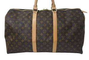 LOUIS VUITTON ルイヴィトン キーポル 50 ボストンバック モノグラム M41426 ブラウン 美品 中古 4c074432