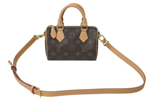 極美品 LOUIS VUITTON ルイヴィトン ナノスピーディ ハンドバッグ 2WAYバッグ M81085 モノグラム PVC レザー 中古 4c074433