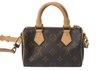 画像をギャラリービューアに読み込む, 極美品 LOUIS VUITTON ルイヴィトン ナノスピーディ ハンドバッグ 2WAYバッグ M81085 モノグラム PVC レザー 中古 4c074433