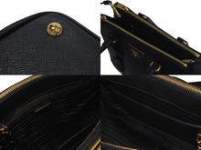 画像をギャラリービューアに読み込む, 新品同様 PRADA プラダ ガレリア ハンドバッグ ショルダーバッグ ミディアム 1BA863 サフィアーノレザー ブラック ゴールド金具 中古 4c074435