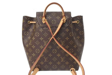 Load image into Gallery viewer, 極美品 LOUIS VUITTON ルイヴィトン モンスリNM リュック バックパック M45501 PVC ヌメ革 ブラウン ゴールド金具 中古 4c074436