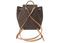 Load image into Gallery viewer, 極美品 LOUIS VUITTON ルイヴィトン モンスリNM リュック バックパック M45501 PVC ヌメ革 ブラウン ゴールド金具 中古 4c074436