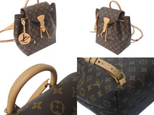 Load image into Gallery viewer, 極美品 LOUIS VUITTON ルイヴィトン モンスリNM リュック バックパック M45501 PVC ヌメ革 ブラウン ゴールド金具 中古 4c074436