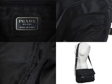 Load image into Gallery viewer, PRADA プラダ ショルダーバッグ テスート イタリア製 ナイロン レザー ブラック シルバー金具 美品 中古 4c074444