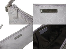 画像をギャラリービューアに読み込む, GUCCI グッチ GG柄 ワンショルダーバッグ ポーチ 07198 イタリア製 キャンバス レザー パープル シルバー金具 美品 中古 4c074448