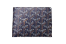 Load image into Gallery viewer, 極美品 GOYARD ゴヤール ヴィクトワール ウォレット 二つ折り財布 ネイビー ゴヤールディンキャンバス 中古 4c074455