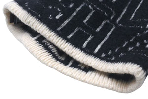 CHANEL シャネル Cashmere Wool Silk Logo Beanie Black White カシミヤ ウール シルク ビーニー 美品 中古 4c074470